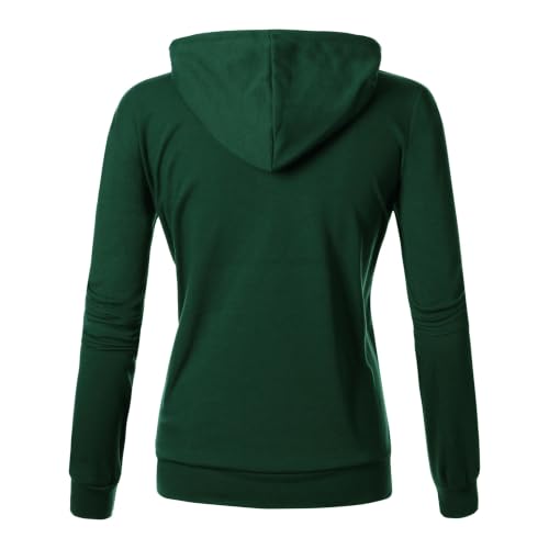 Image of GIVON Womens Casual Zip Up Hoodie Cotton Blend Soft Fabric Basic Layering Hooded Jacket with Kangaroo Pocket