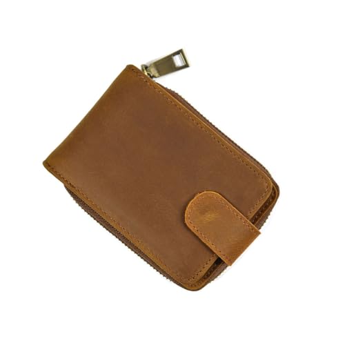 Leheybia 1 Pcs Accordion Wallet Card Wallet Credit Card Wallet Zipper Card Cases Holder Card Holder for Men And Women（Brown）