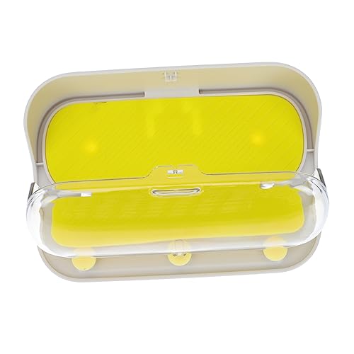 Cabilock 1pc Transparent Glasses Jewelry Storage Box Wall Mounted No Punching Required Protective Holder for Eyewear Rings and Watches Home Use Storage Lemon