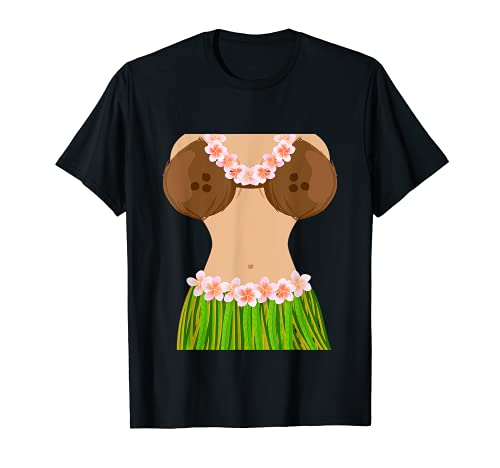 Soutien-gorge hawaïen en coquille de noix de coco drôle Halloween T-Shirt