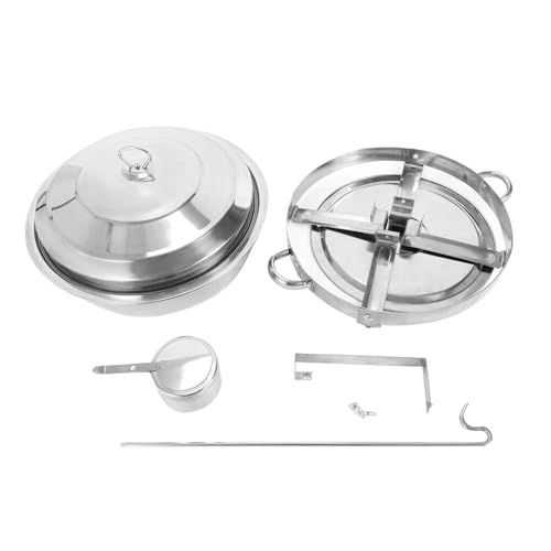 HuKaiL 7.5L Edelstahl Warmhaltebehälter, Rund Speisewärmer Chafing Dish Wärme/Kälteisolierung, Warmhaltegerät Buffetwärmer mit Ständer für Cafeterias, Hotel, Schulkantinen, Bankette, 44 * 26.4cm – Bild 8