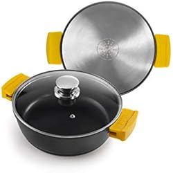 Cazuela Horno Ibili IBILI - Guisera evolution de aluminio fundido, Tapa de cristal y asas de silicona, 36 cms, Antiadherente, Apta para induccion