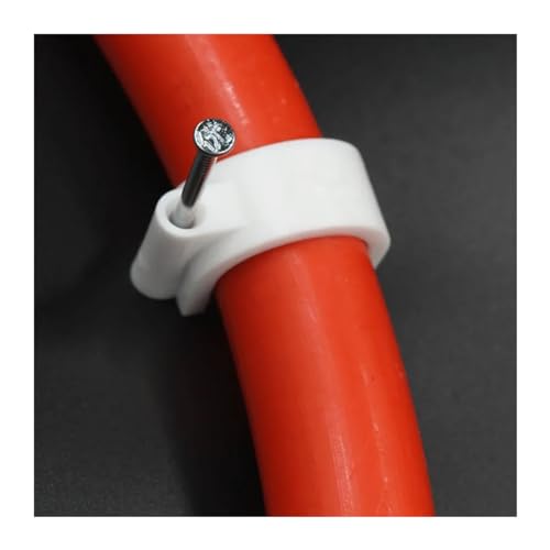 Abrazadera de tubo PVC blanca de 16mm para organizar cables en pared, pack de 48 piezas de nailon 4