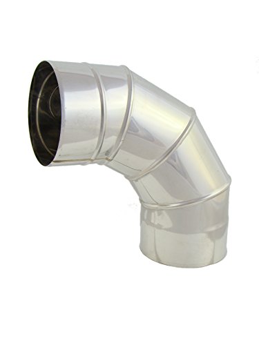 Bogen 90° starr, Edelstahl EW, verschiedene Durchmesser 100, 110, 120, 125, 130, 140, 150, 160, 180, 200, 220, 250 mm (130) Cover