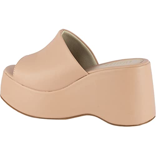 Tamanco Feminino Plataforma Anabela Blogueira Salto Grosso VAL1 nude38