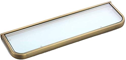 YHdtUO Bathroom Glass Shelf Bathroom Glass Shelf Copper Rectangular Wall Mounted Single Tier Shower Caddy Thick Tempered Glass
