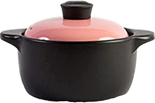 SaryEdge Cacerola de Barro, cazuela con Tapa, Olla de Terracota - cocida a Alta Temperatura, Apta para lavavajillas - Rosa - Capacidad de 4,2 litros,Pink-Capacity 4.2L