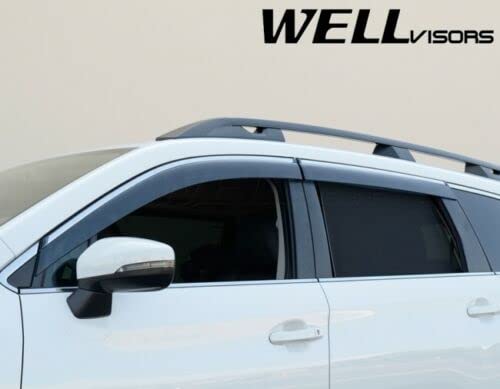 Wellvisors Replacement For 2019-Present Subaru Ascent Clip-On Chrome Trim Smoke Tinted Side Rain Guard Window Visors Deflectors Extreme3-847Su019 #TOP2