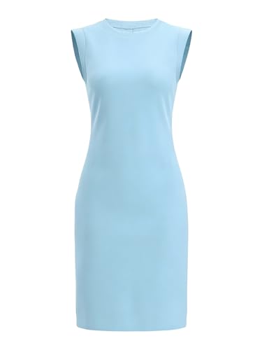 Robe midi d'été sans manches col rond Allegra K pour femme