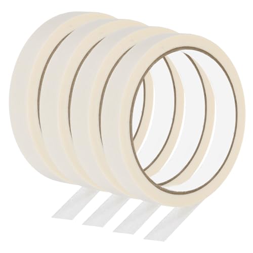 Image of PATIKIL Masking Tape 0.6 Inch Wide, 4 Roll 22 Yard Painters Tape Bulk No Residue Craft Tape for Wall Painting Labeling Car Painting Home DIY Flower Crafts Decoration, Beige