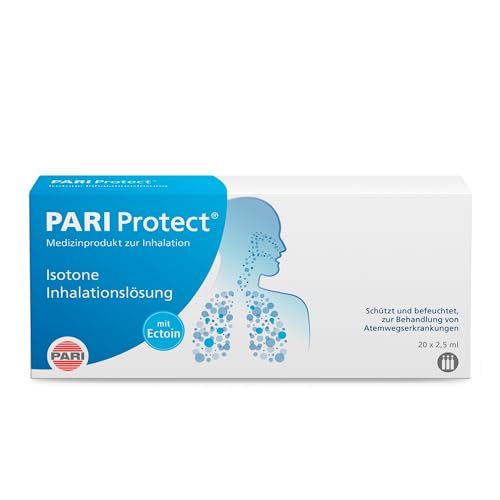 PARI Protect Isotonische Kochsalzlösung zum Inhalieren für Kinder und Erwachsene 20 Ampullen á 2 5ml Inhalationslösung 1 3% Ectoin Meersalz Wasser Steril ohne Konservierungsstoffe