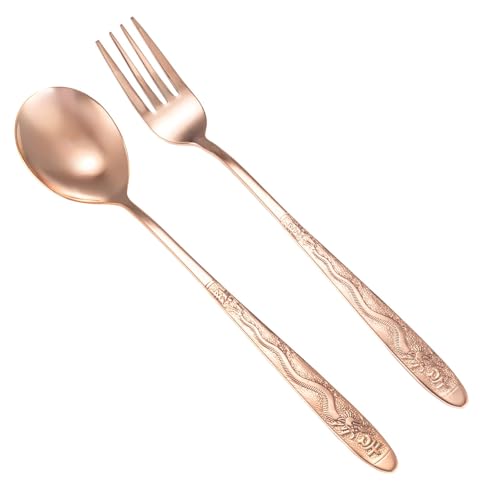 Utensili in rame puro al 99,99%, posate in rame con bellissimo significato cinese, adatti per cucina, casa, matrimoni, feste, lavabili in lavastoviglie (1 tipo)