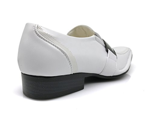 Enzo Romeo Stone Men's Dress Loafers Elastic Slip on with Buckle Fashion Shoes Runs Half Size Big3