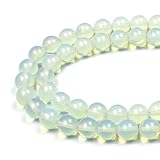 MJDCB Synthetic Opal Round Crystal Energy Stone Beads Healing Power for Jewelry Making (8mm)