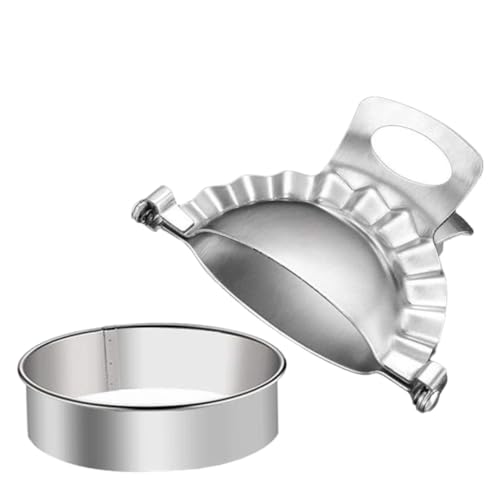 KICHOUSE 2Pcs Dumpling Mold DIY Kitchen Tool for Wrapping Dumplings Empanadas Ravioli and More Comfortable Pressing Design for Easy Use