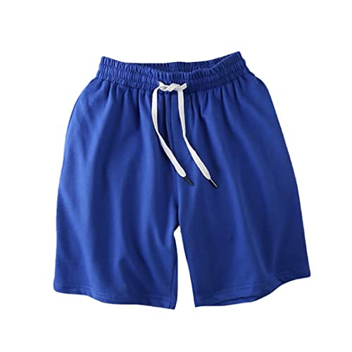 Short de sport homme polyester décontracté taille élastique bleu
