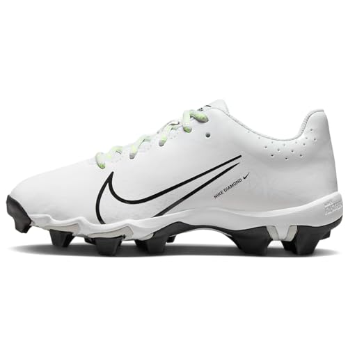 Nike Girls Hyperdiamond 4 Keystone GG Molded Softball Cleats SZ 2 White | Black | White