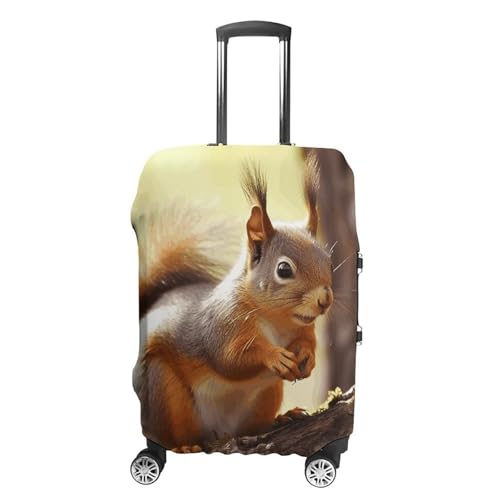 Funny Squirrel Travel Luggage Cover Anti-scratch Suitcase Cover Elastic Suitcase Protective Cover Fits 19-32 Inch Luggage M
