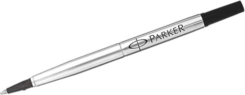 Parker Recambio de tinta para bolígrafo Rollerball | Fina | Tinta negra QUINK | 1 unidad Negro -,Azul