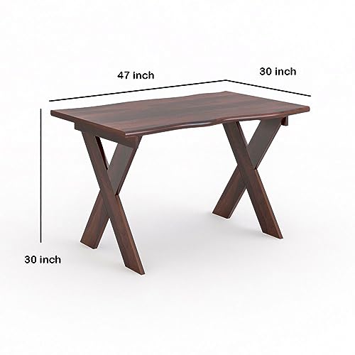 Image of Sheesham Wooden 4 Seater Dining Table with Chairs Dining Set for Dining Room - Wooden Dining Table 4 Seater Modern Dining Table Set of 4 for Hotel Restaurant (Design 39)