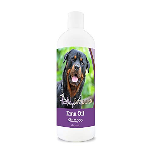 Healthy Breeds Rottweiler Emu Oil Shampoo - Gentle Cleanser That Provides Soothing Relief of Inflammation While Restoring Moisture Balance - Fruity Scent - 8 oz
