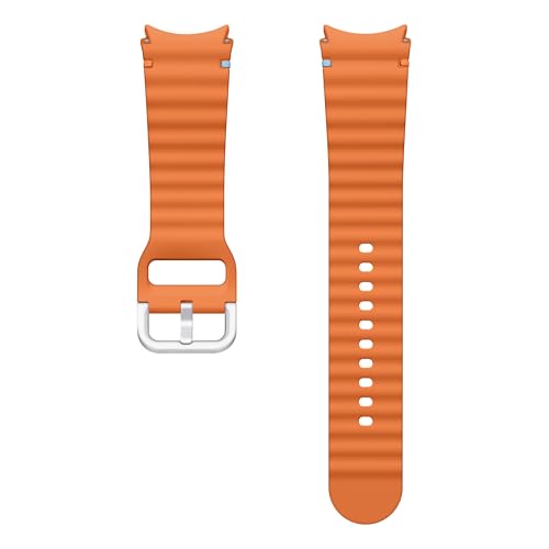 Image of SAMSUNG Galaxy Watch 7, 6, 5, 4 Series Sport Band, Rubber, Smartwatch Replacement Strap for Men and Women, One Click Attachment, Medium /Large, ET-SNL31LOEGUJ, Orange