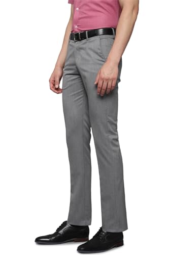Image of Louis Philippe Men's Slim Fit Everyday Smart Wear Comfort Stretch Work Ready Solid Formal Trouser