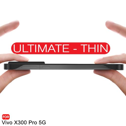 Image of TheGiftKart Hybrid Ultimate Slim Back Case Cover for ‎Vivo X300 Pro 5G Compatible with MagSafe | Frosted Matte Translucent Hard Back Case Cover for ‎Vivo X300 Pro 5G (PC & TPU, Black Sides)