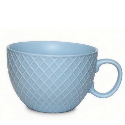 Grand mug en céramique 550 ml, grande tasse à café et bol petit déjeuner avec anse, mug soupe...