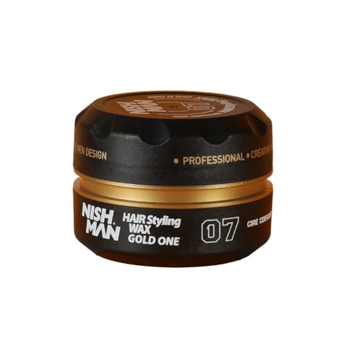 Nishman Hair Styling Hair Wax Gold One: Gloss Finish | Shine Hair Style | Re-Stylable Wax for Men (100g/100ml)