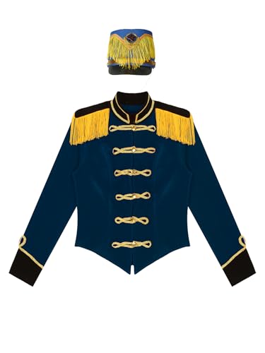 Chaqueta terciopelo de manga larga estilo ringmaster con sombrero de copa 5