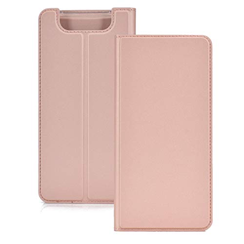 Hülle® Ultra Thin PU TPU Flip Case with Card Slot and Stand Function for Samsung Galaxy A80/Samsung Galaxy A90(Rose Gold)