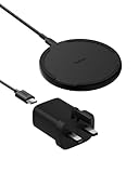 Belkin Wireless Charging Pad 15W - Qi Charger, Charging Station for Apple iPhone 17, Air, 16, 15, 14, 13, 12 Series, AirPods, Samsung Galaxy, Google Pixel - 1.5m Cable Included (No PSU) - Black
