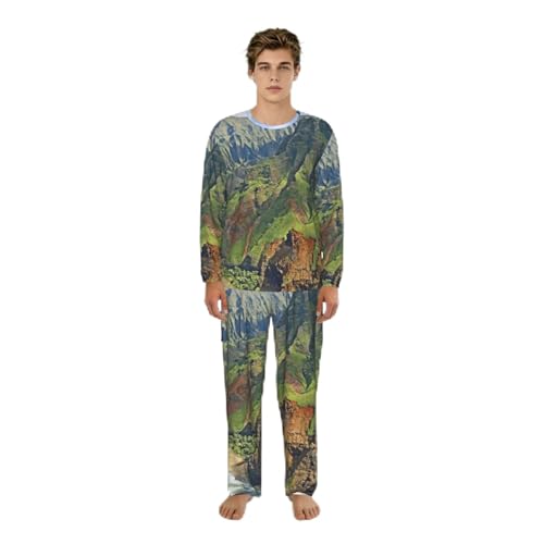 Pyjama homme confortable Kauai Hawaii, vêtement de détente manches longues doux S-3XL