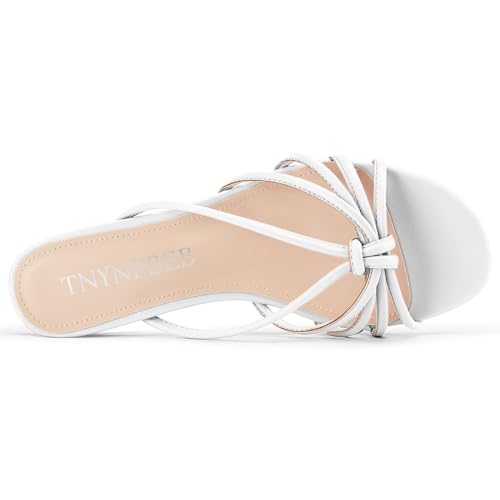 Image of TNYNFBEB Womens Sandals Mules Low Kitten Heel Open Toe Shoes Slip-on Slingback Prom Party Dress Summer 1.4 Inches Heels