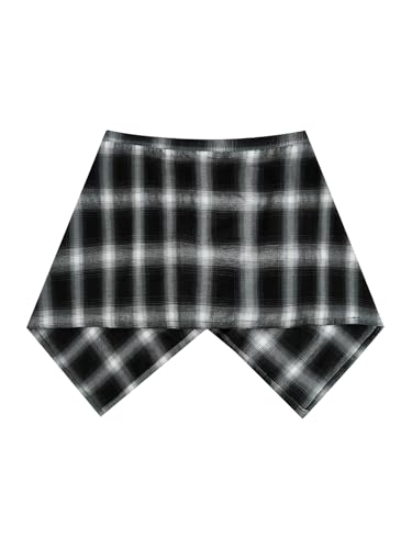 Verdusa Women's Grunge Plaid Tie Up Super Mini Skirt Festival Outfits Asymmetrical Wrap Skirts2