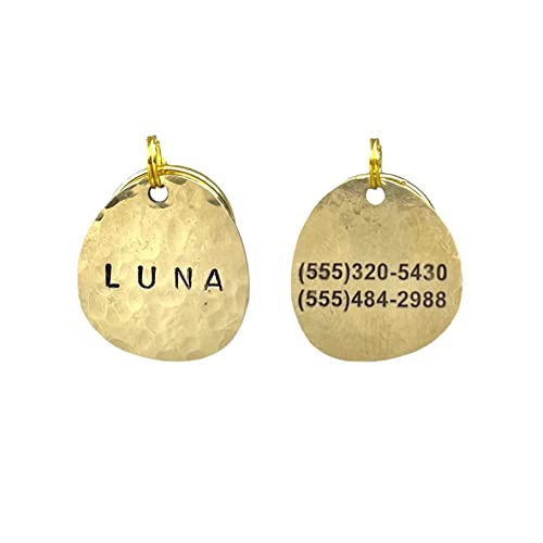 Generic Brass Organic Shaped Hand Stamped Coin Personalized Pet Id Tags, Dog cover