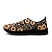 JoyLamoria House Highland Cow Flower Print Shoes for Women Casual Fashion Work Orthopedic Mesh Travel