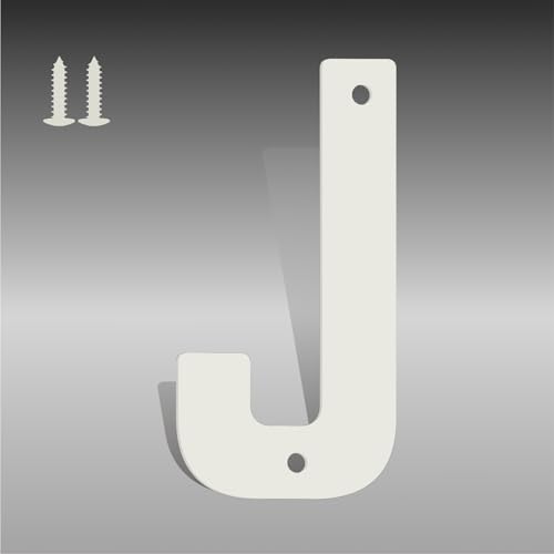 Lettres métal blanc 4 po, numéros maison extérieur moderne (J)