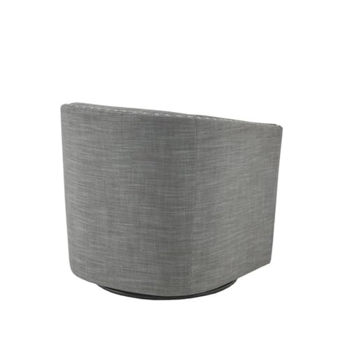 Sillón Giratorio Barrel Gris con Base Madera y Metal miniatura 4