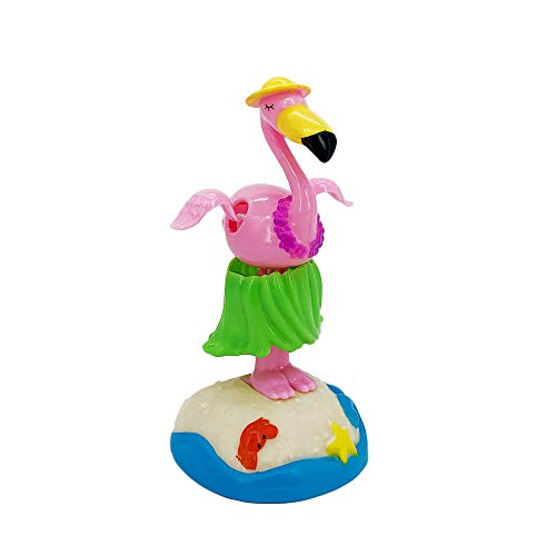 YGMONER Décoration de voiture en forme de flamant rose Hula-Hula à énergie solaire pour tableau de bord - Robe balançoire animée (flamant rose B)