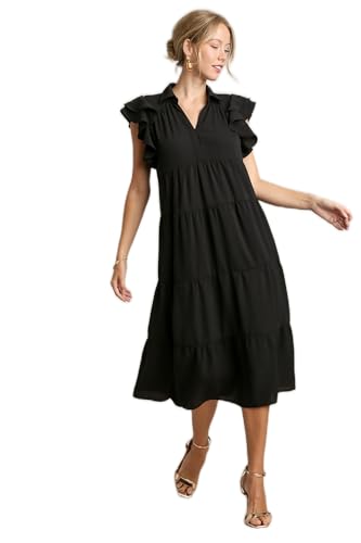 slim fit dress slacks Umgee Multi Tiered Dress P431 XL / Coral