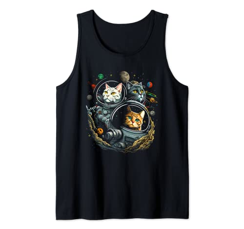 Outer Space Cat Kitty Astronaut Animal Galaxy Cat Lover Canotta