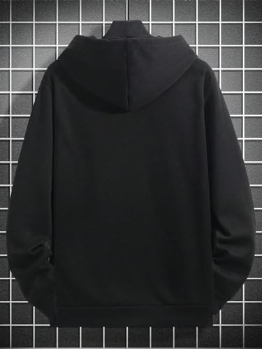 Floerns Men's Letter Print Drawstring Hooded Long Sleeve Hoodie Sweatshirt2