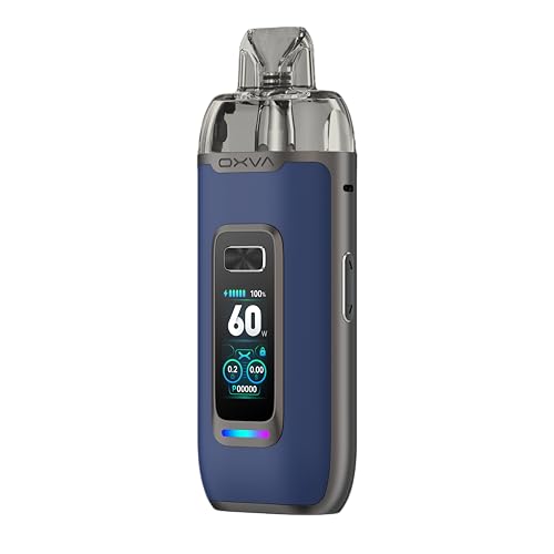 OXVA VPrime Vape Kit - E-cigarette Starter Vape Kit 2600mAh Battery 60W 0.96INCH & 3D Colour Screen Adjustable Airflow Auto Draw DTL Pod No Nicotine (Blue Leather)