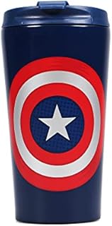 Half Moon Bay Captain America Metal Travel Mug  Shield, MUGTMV06, Blue