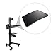 AW Sliding Desktop Keyboard Tray for PC Mobile Cart Medical Trolley Cart Office Black