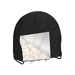 Vecksoy Brandhout Log Rack Cover, 420D Oxford Ronde Houten Frame Cover Outdoor Patio Tuin Log Rack Weerbestendig…