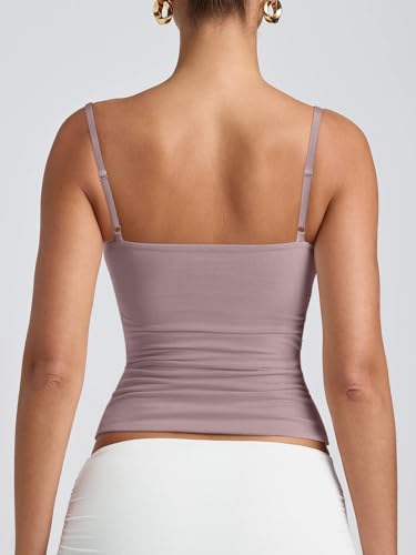 Image of PINKMSTYLE Women's Basic Double Lined Scoop Neck Tank Tops Adjustable Cami Tank Summer Sleeveless Tops