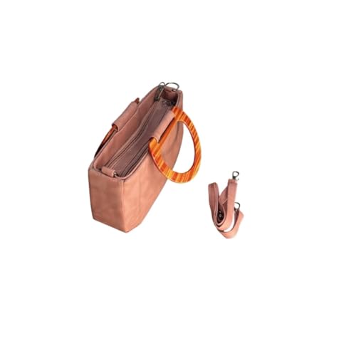 Image of Faux Leather Bag with Stylish wooden Handles - satchel bag /sling bag /Fashionable Designer Purse for Work, Shopping, and Casual Outings for girls and women